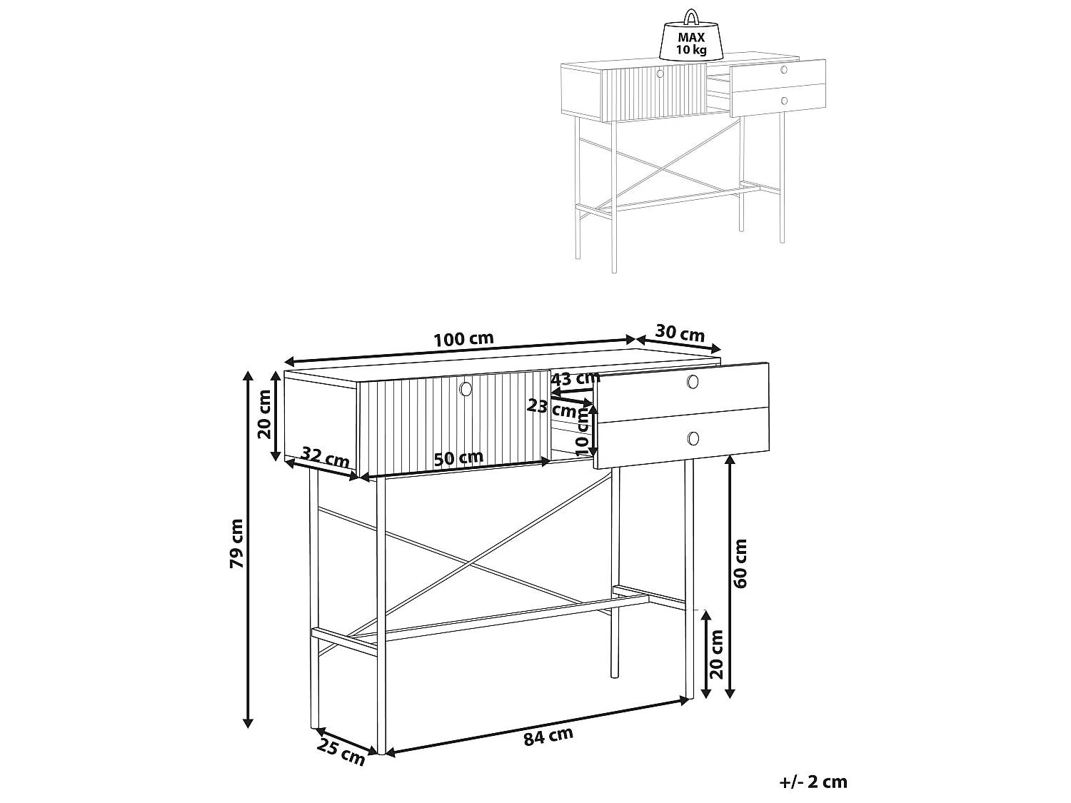Consoletafel COVENTRY Zwart