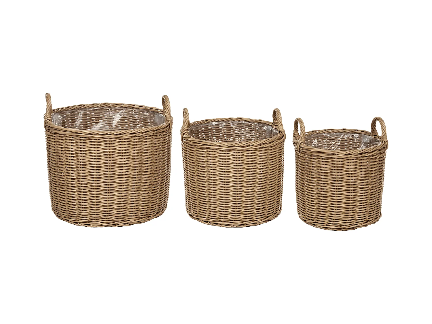 Lot de 3 pots de fleurs PENDULA 33/37/45 cm Naturel