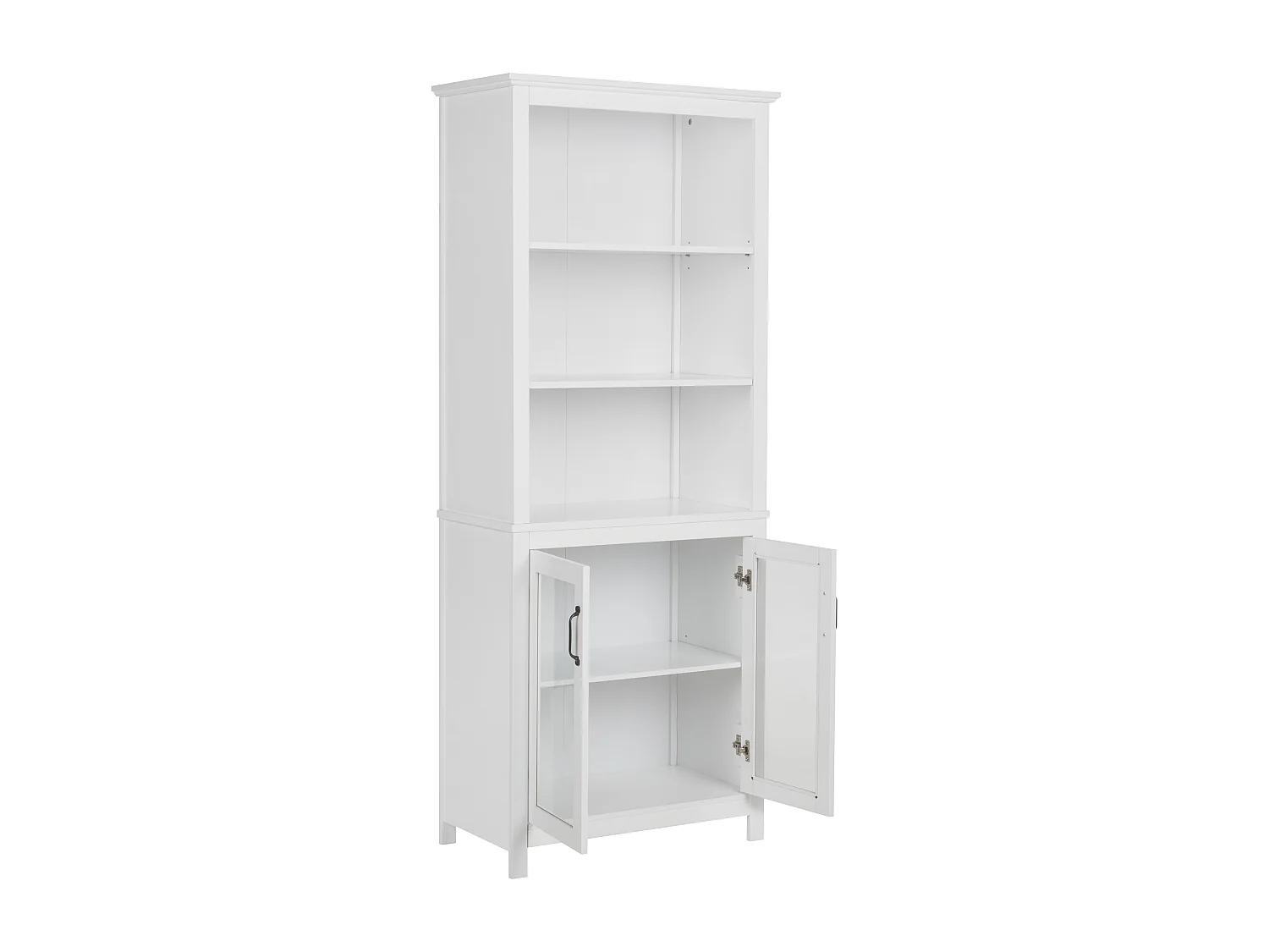 Armário com vitrine LUSBY 75 cm Branco