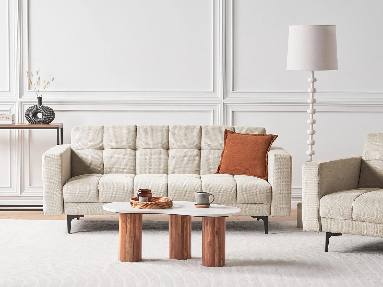 Canapé-lit 3 places ALNES Tissu Beige