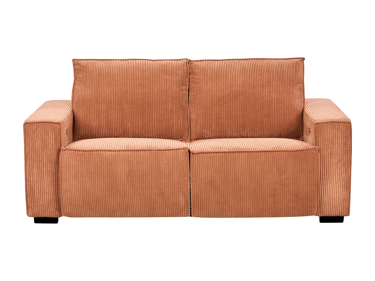 Sofa z elektryczną funkcją relaksu NUKARI Sztruks Pomarańczowy dla 3 osób