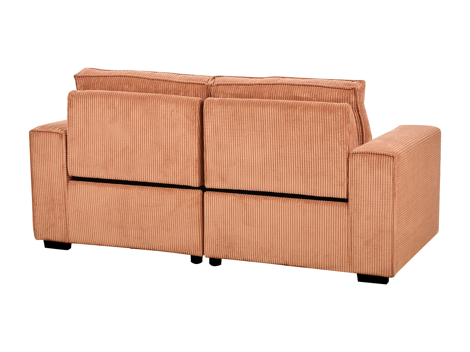 Sofa z elektryczną funkcją relaksu NUKARI Sztruks Pomarańczowy dla 3 osób