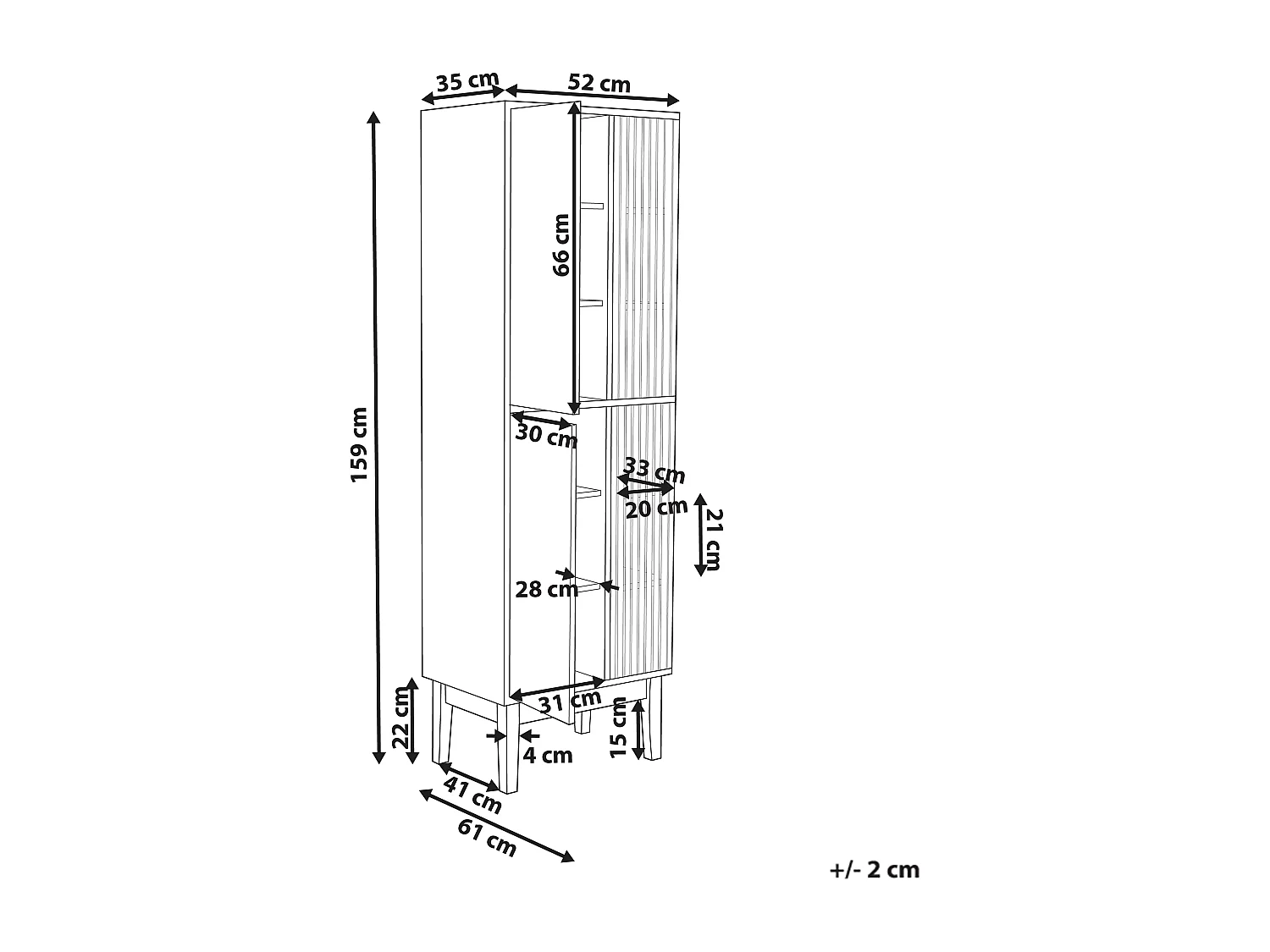Armário de casa de banho NUBES 52 cm Branco