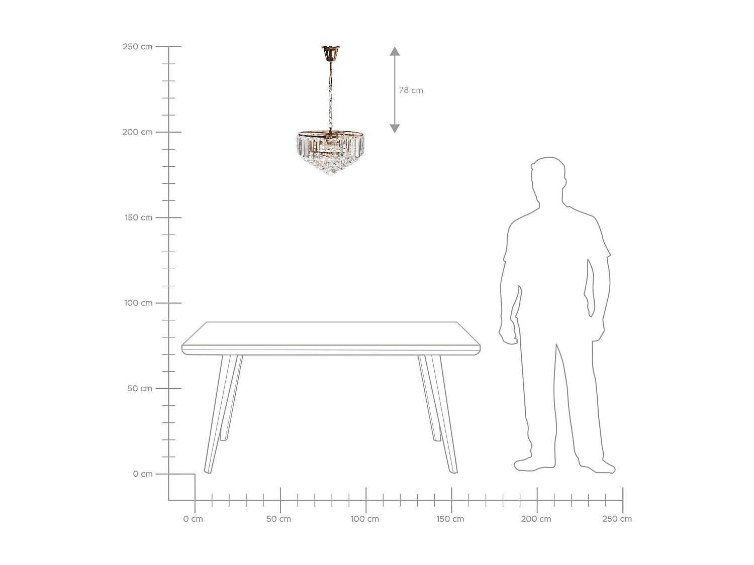 Lustre ACHEIRO S Cristal Doré