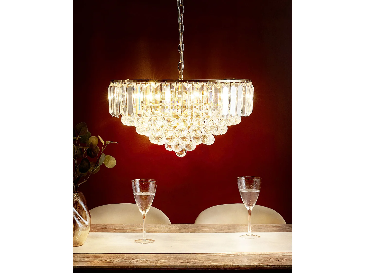 Kroonluchter ACHEIRO L Kristal Goud