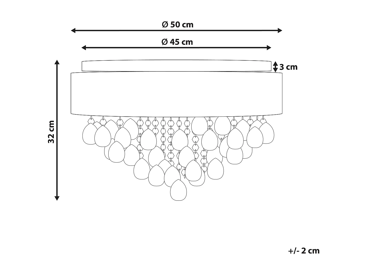 Lustre CEDEIRA Cristal Argenté