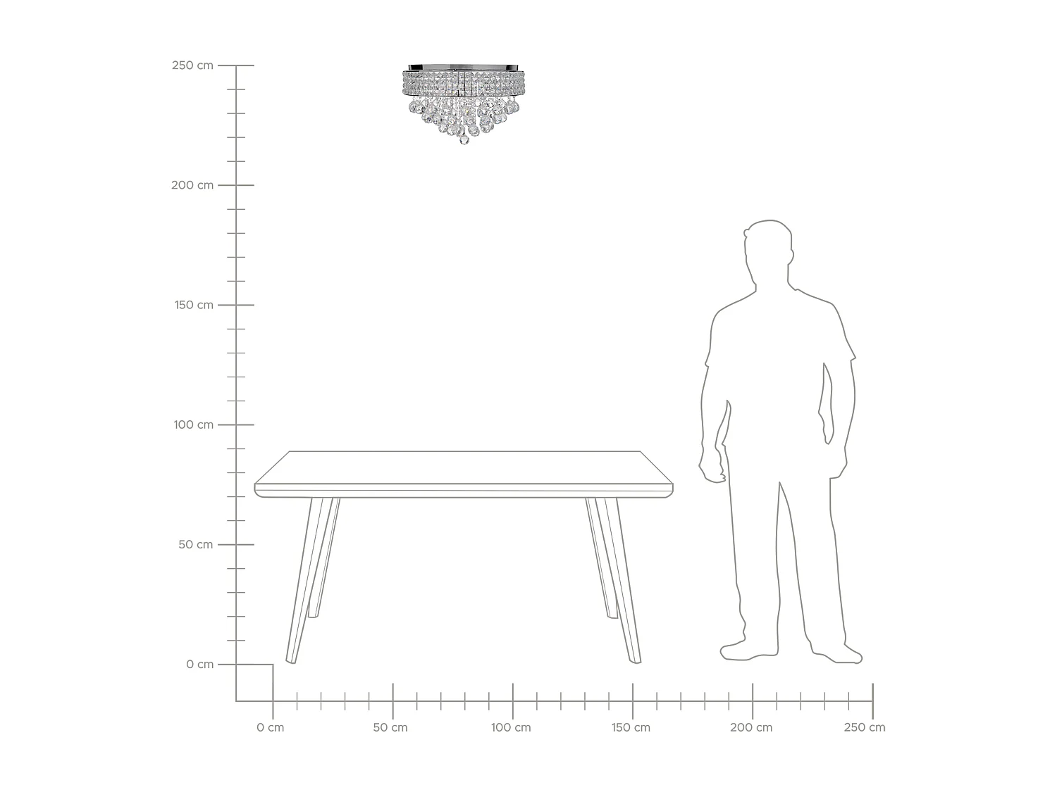 Lustre CEDEIRA Cristal Argenté