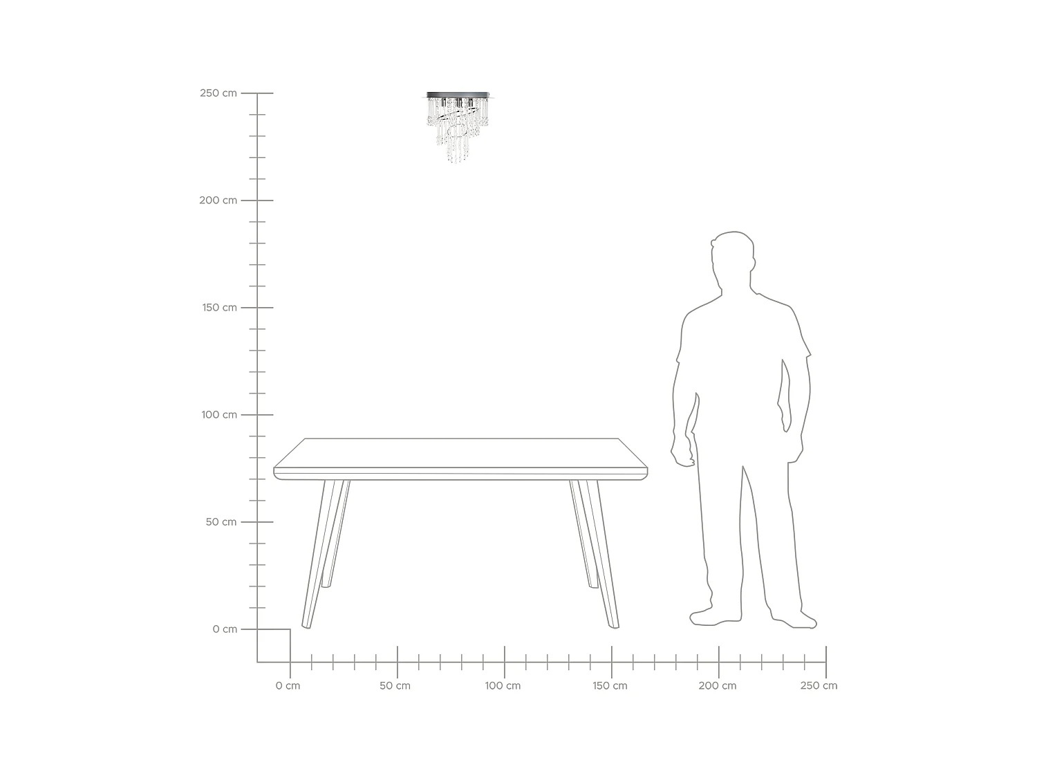 Kronleuchter ESMELLE S Kristall Silber