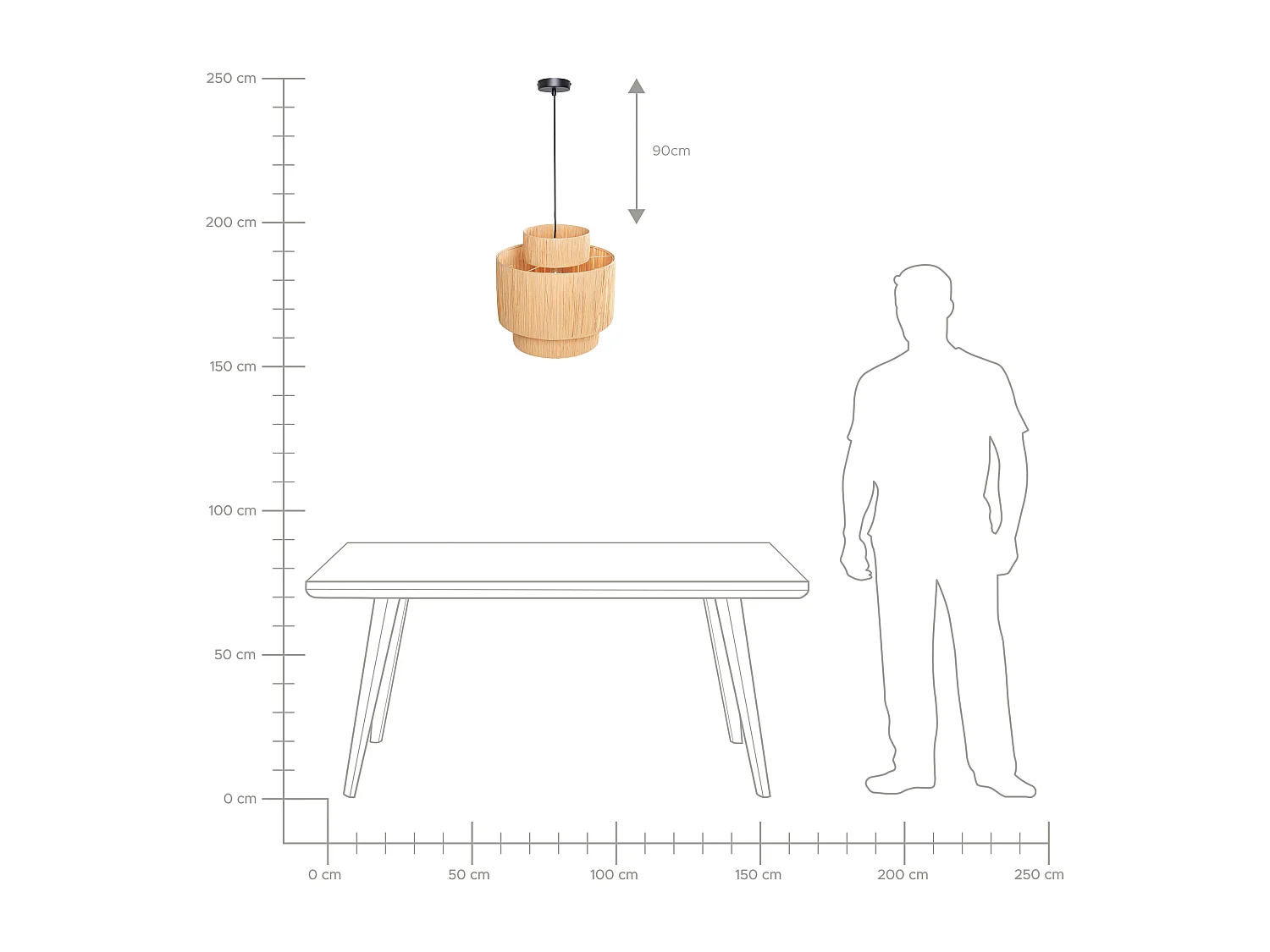 Lampe suspension MAGECH Osier Naturel