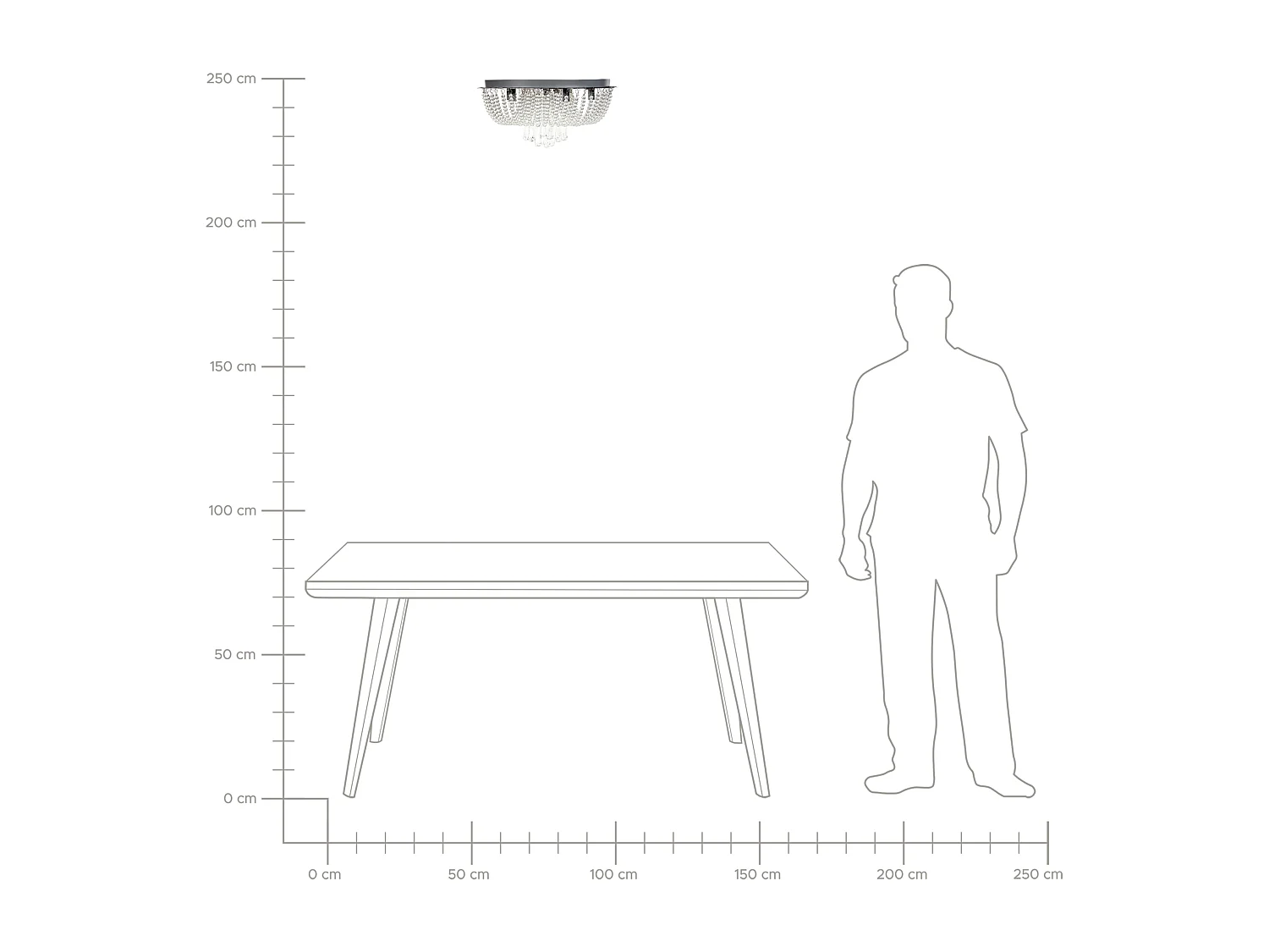 Lustre DORNAS Cristal Argenté