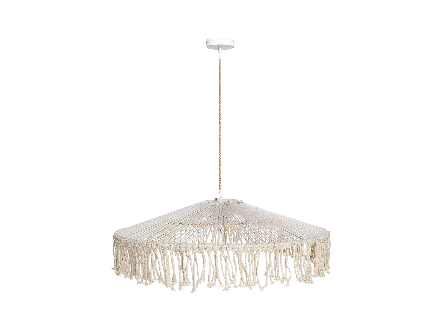 Lampe suspension AKOBO Corde en papier Beige
