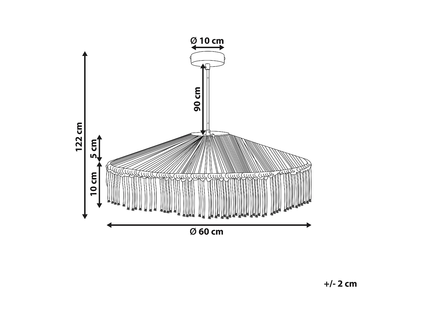 Lampadario AKOBO Corda di carta Beige