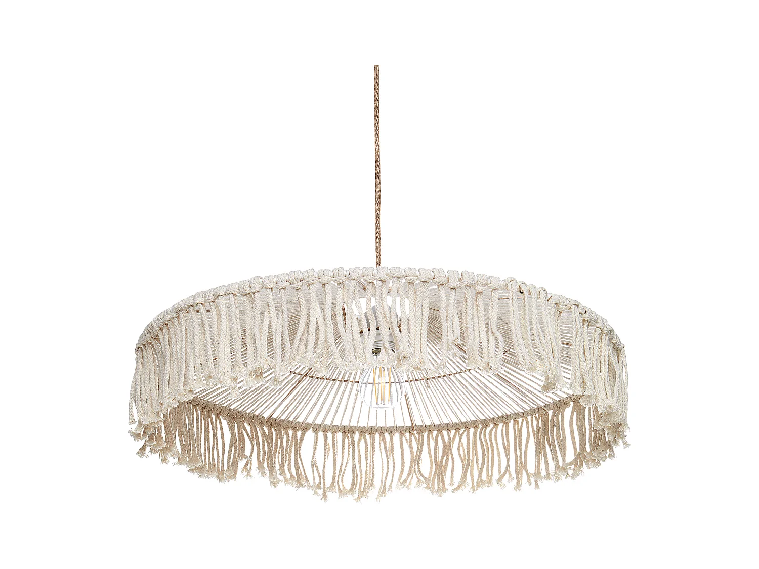 Lampadario AKOBO Corda di carta Beige