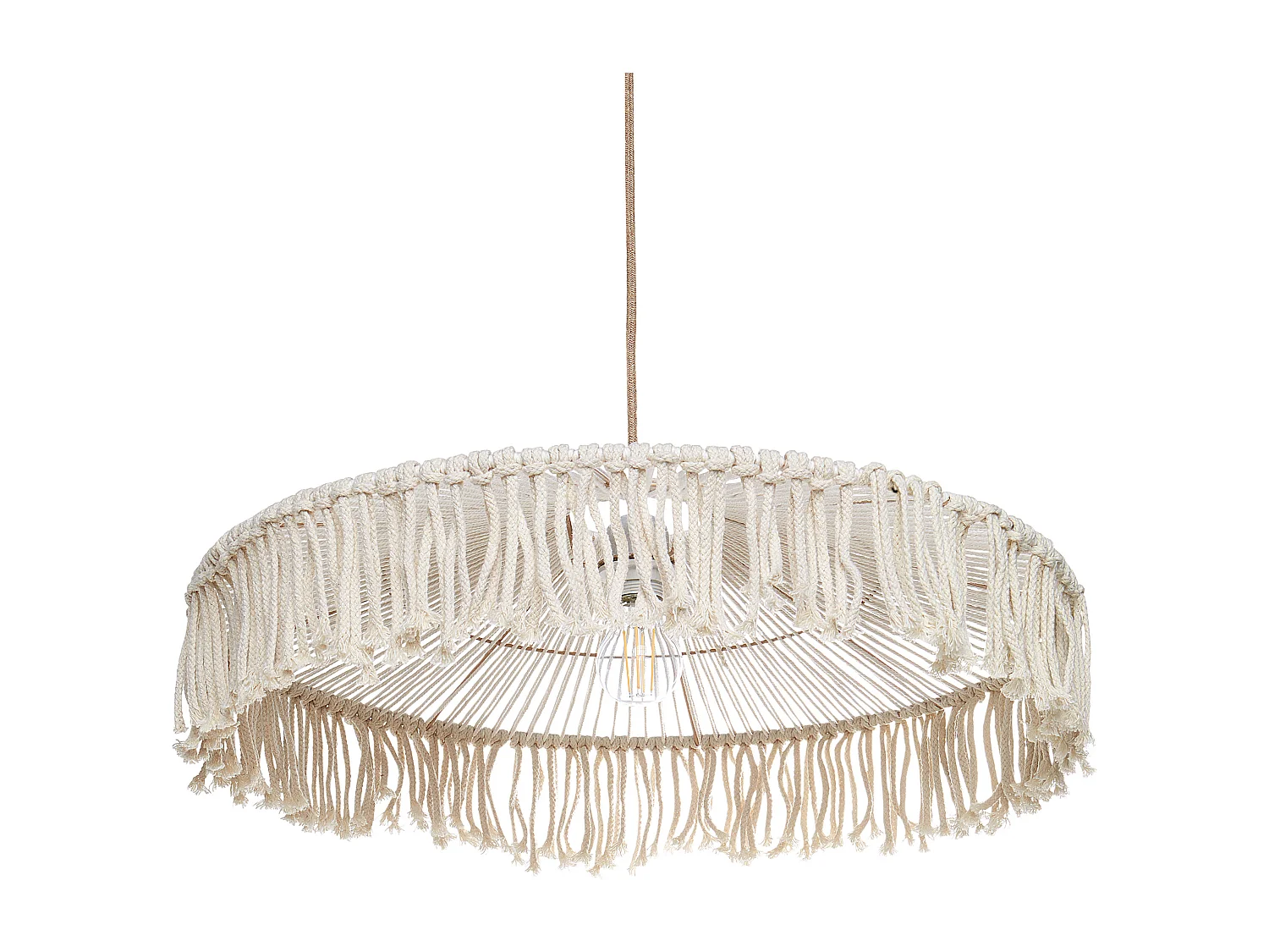 Lampa wisząca AKOBO Papierowa plecionka Beżowy