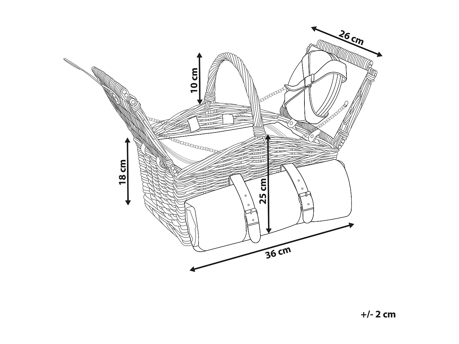 Picknickmand CANELE Wicker Bruin