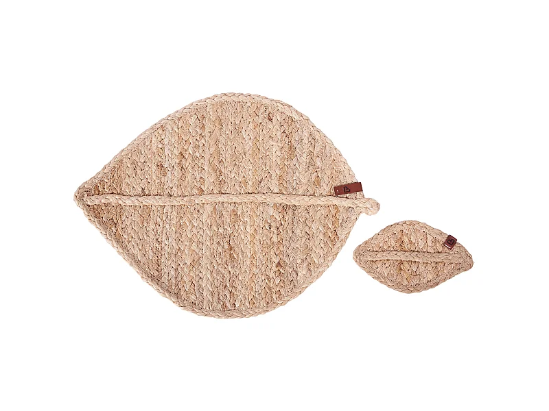 6 Personen Tischset mit Untersetzern Jute natürlich oval 12-teilig Pepperleaf