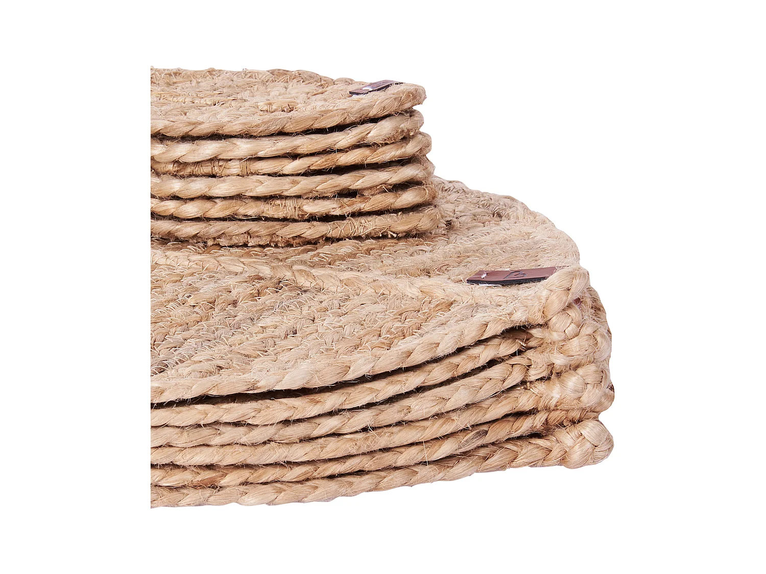Placemats en onderzetters set PEPPERLEAF Natuurlijk Jute