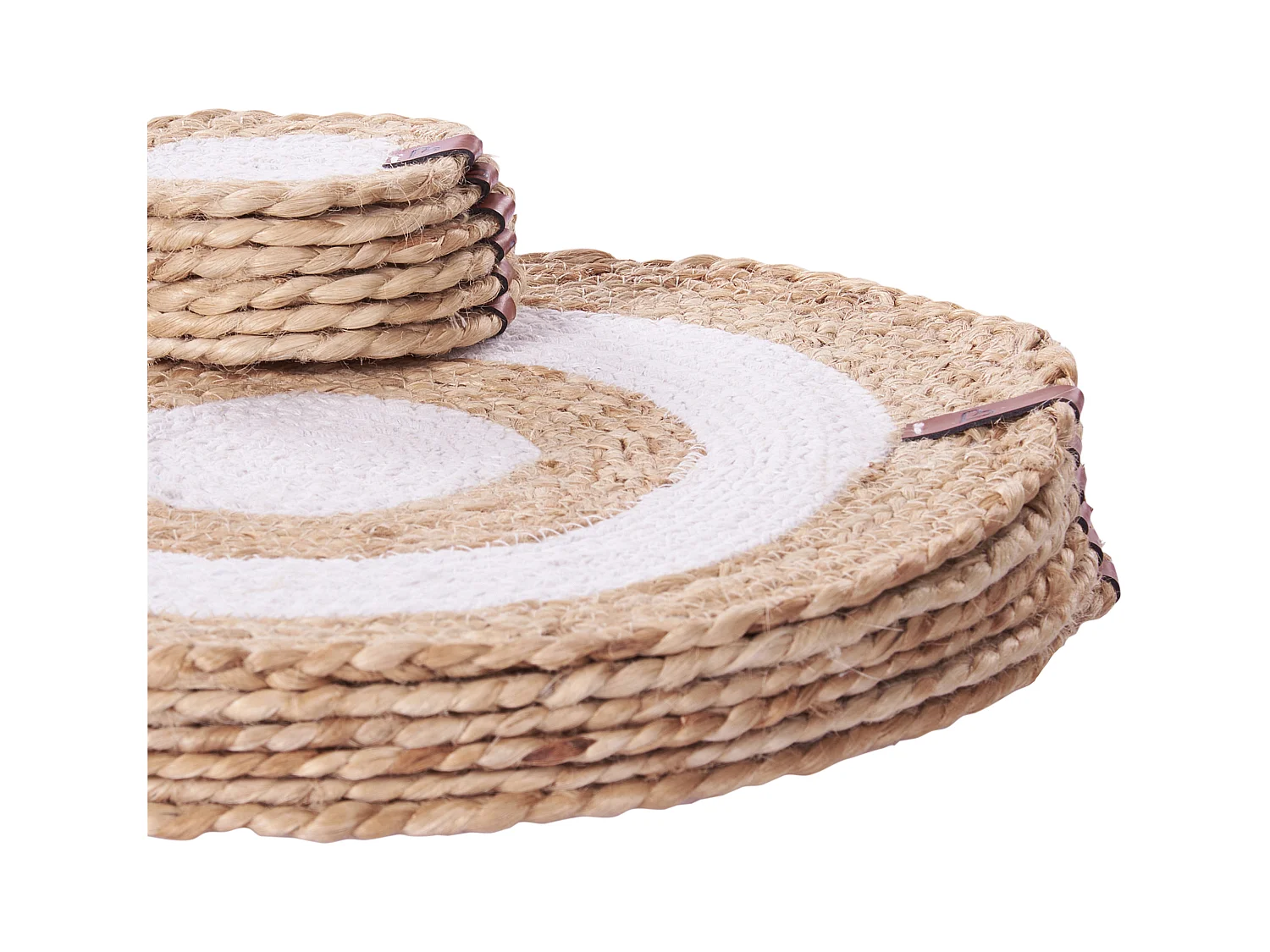 Placemats en onderzetters set TUMERIC Natuurlijk Jute
