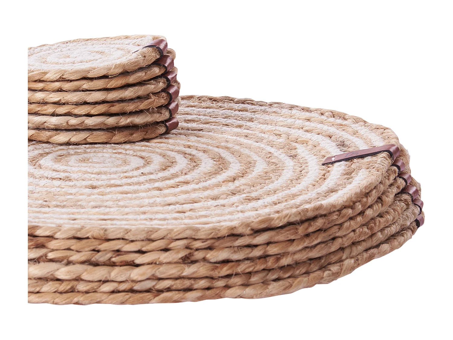 Conjunto de manteles individuales y posavasos QUININE Natural Yute