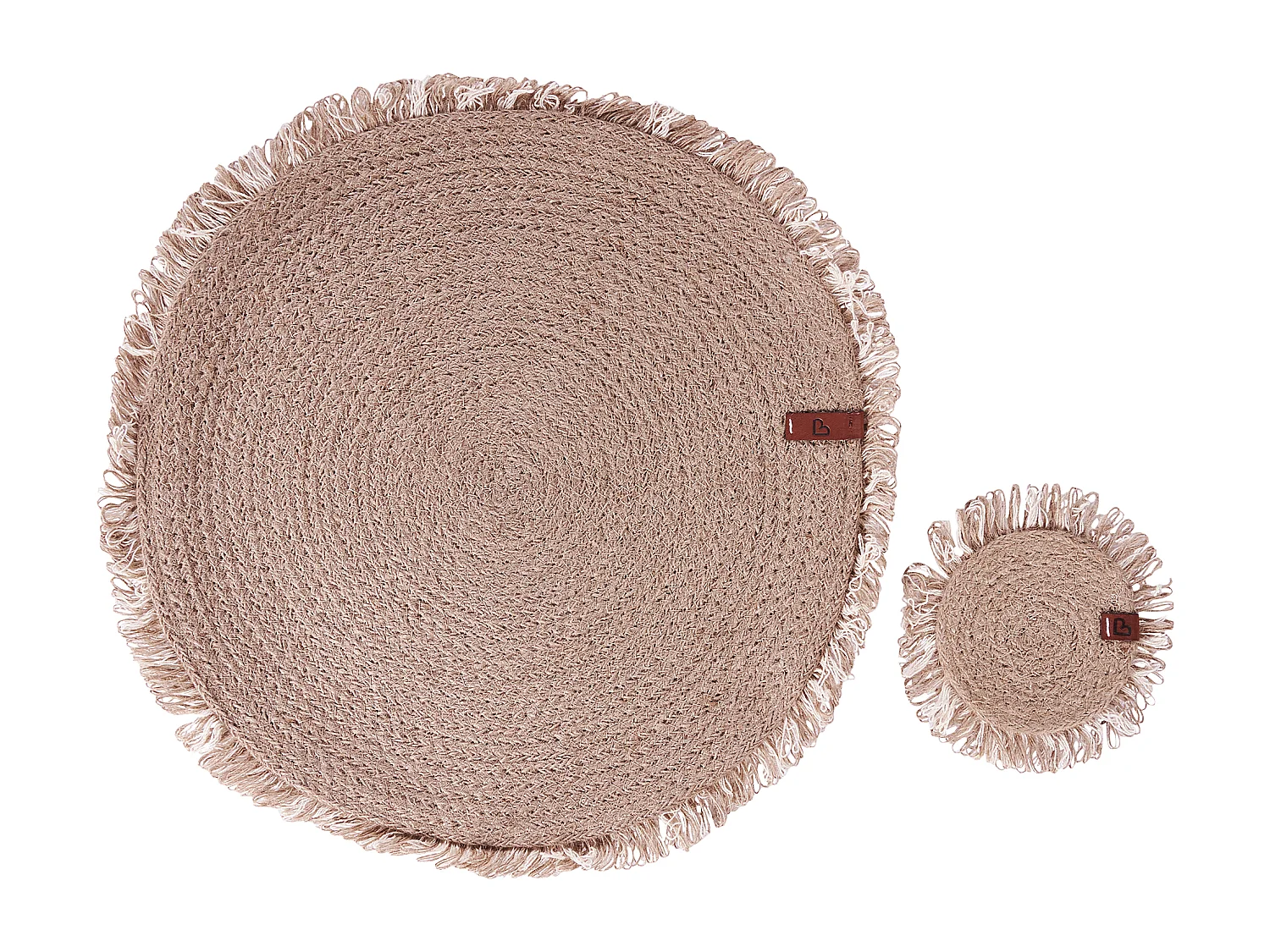 Ensemble sets de table et sous-verres RIBBERY Naturel Jute