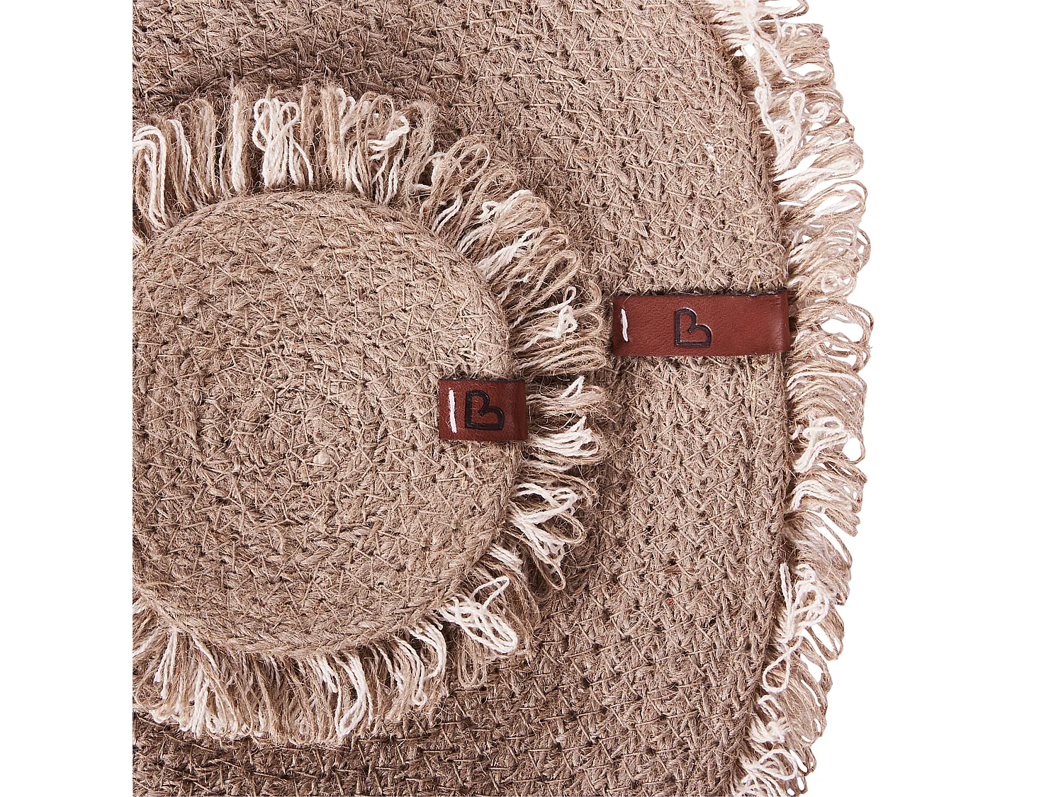 Conjunto de individuais e bases para copos RIBBERY Natural Juta