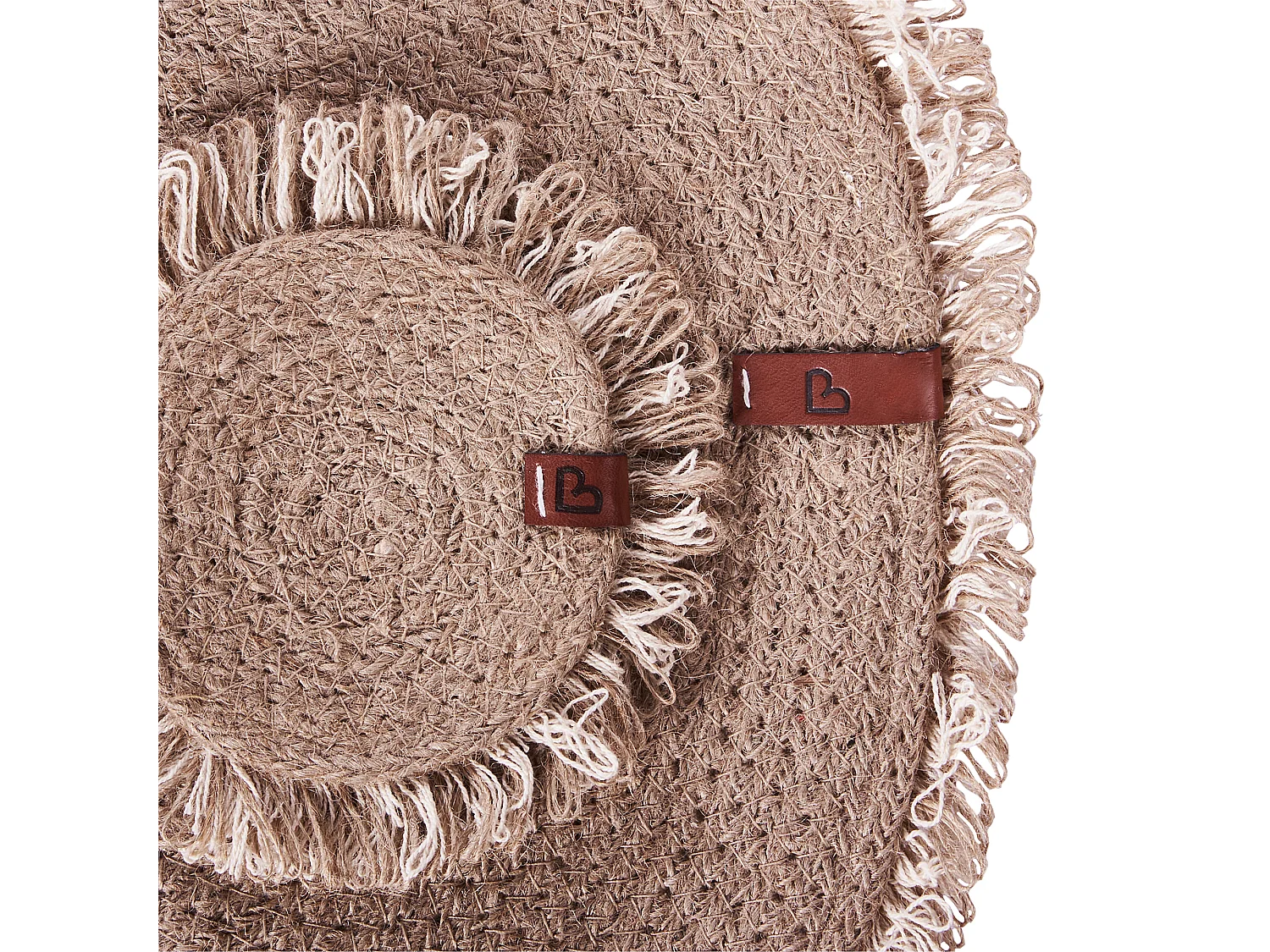 Ensemble sets de table et sous-verres RIBBERY Naturel Jute