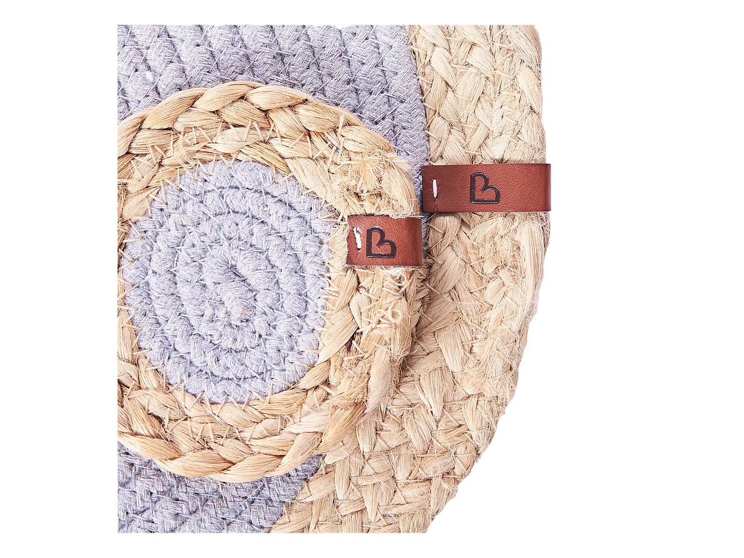 Placemats en onderzetters set ROSELLA Grijs Jute Katoen