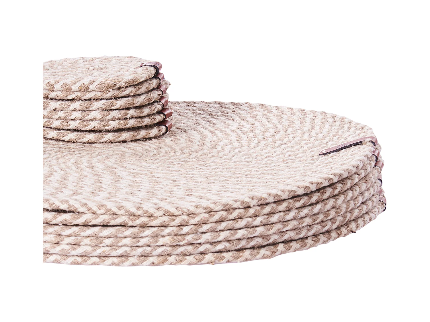 Placemats en onderzetters set PIPTURUS Natuurlijk Jute