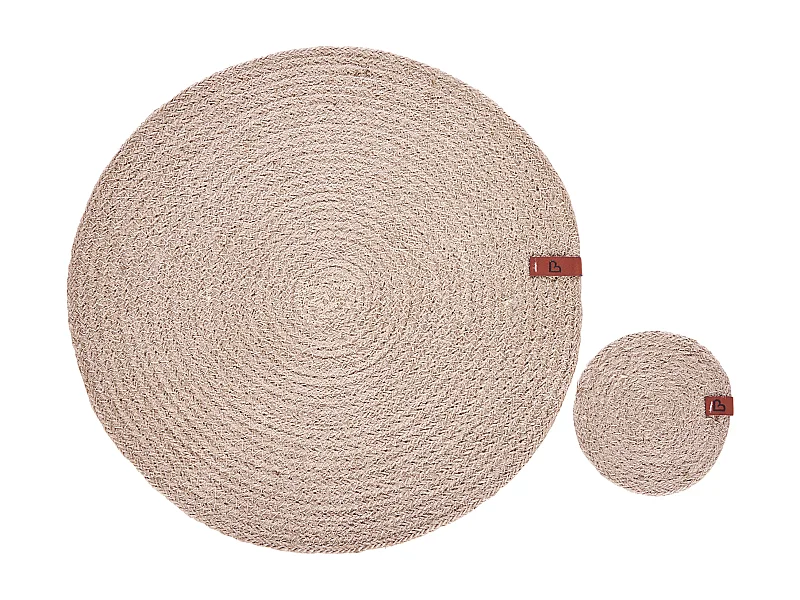 Set di tovagliette e sottobicchieri BUSHMINT Naturale Iuta