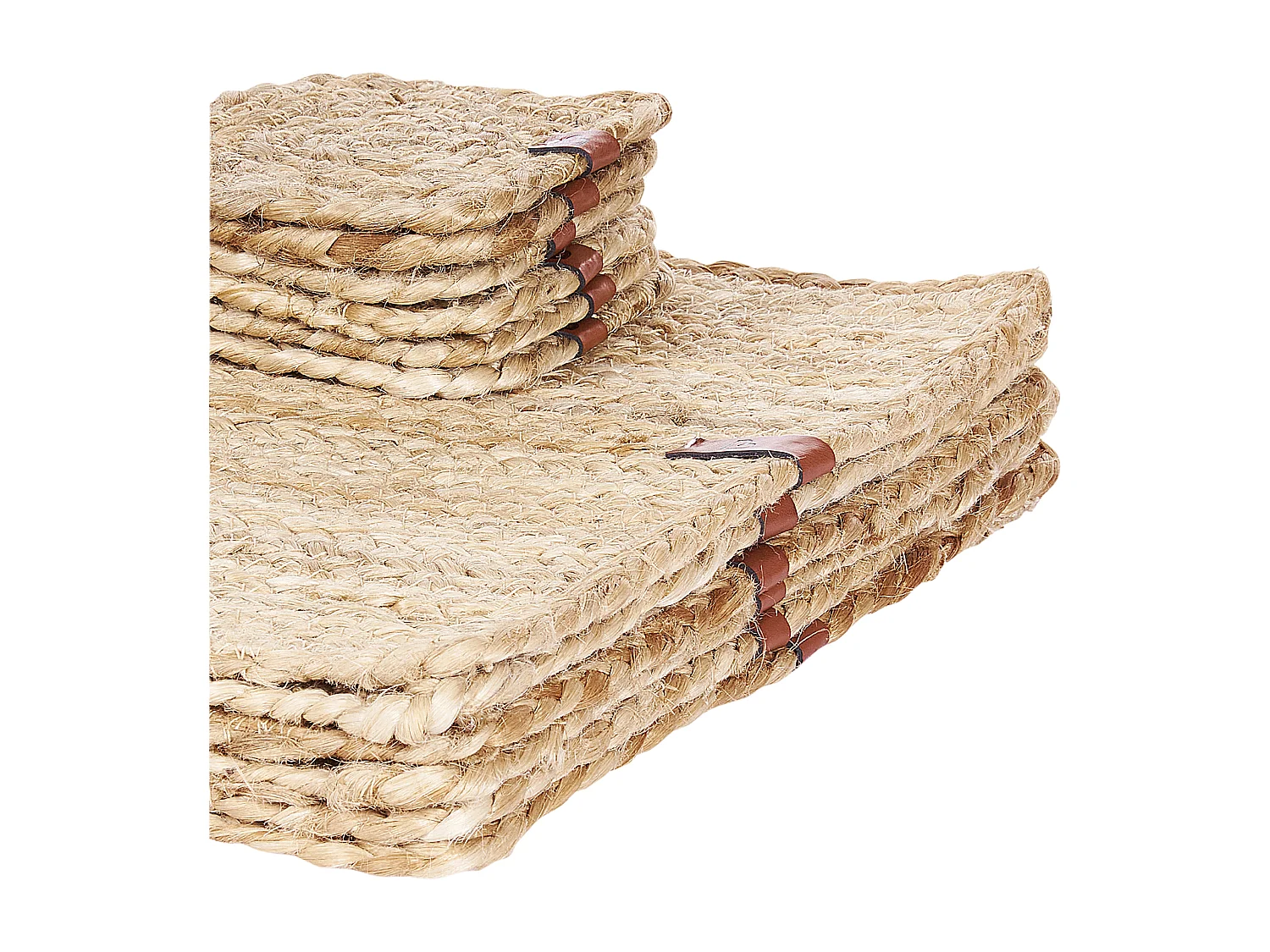 Ensemble sets de table et sous-verres QUANDONG Naturel Jute