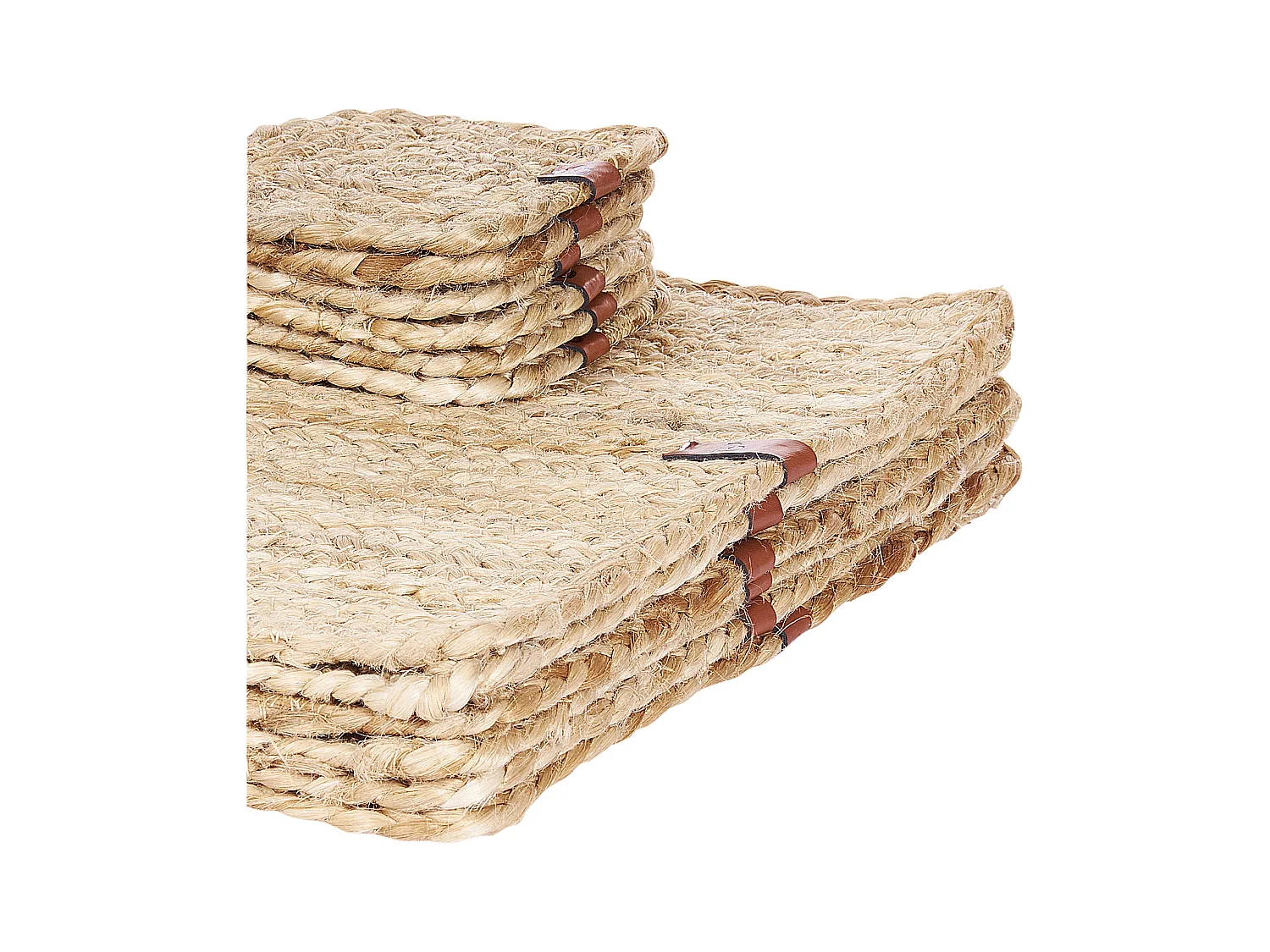 Placemats en onderzetters set QUANDONG Natuurlijk Jute