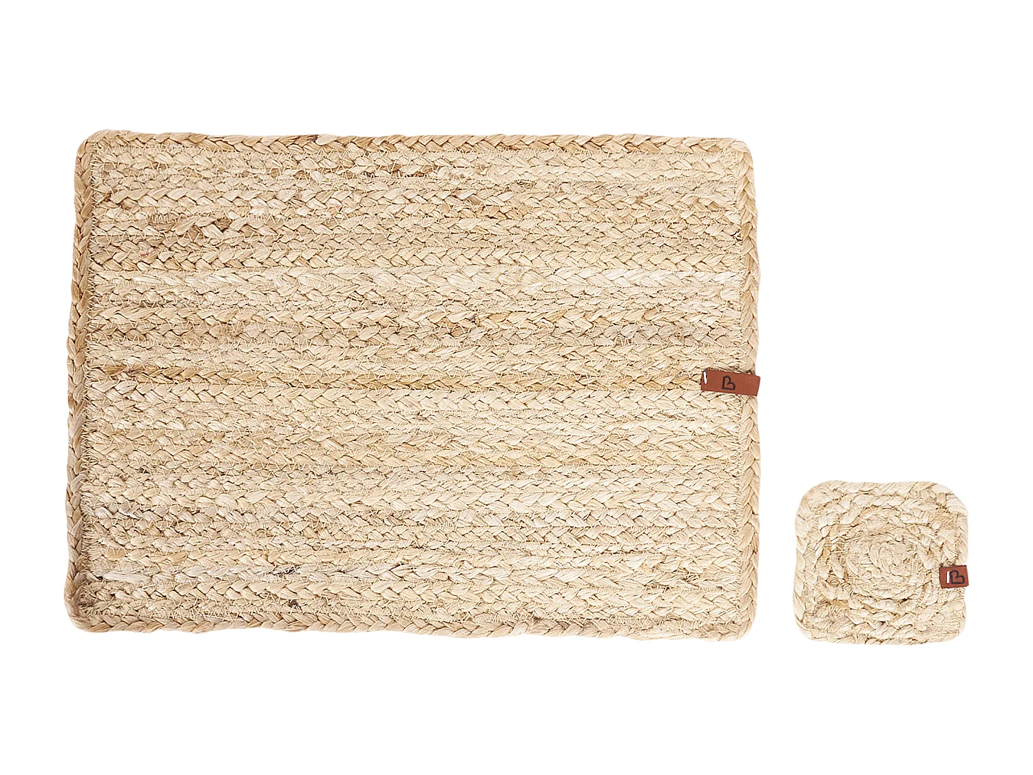 Tischset mit Untersetzern 12-teilig QUANDONG Naturfarben Jute