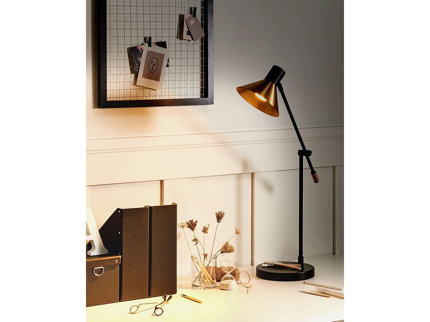 Schreibtischlampe PINKEEN Metall Gold