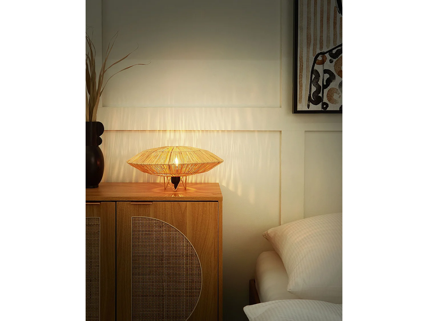 Tafellamp MENTIRI Wicker Natuurlijk