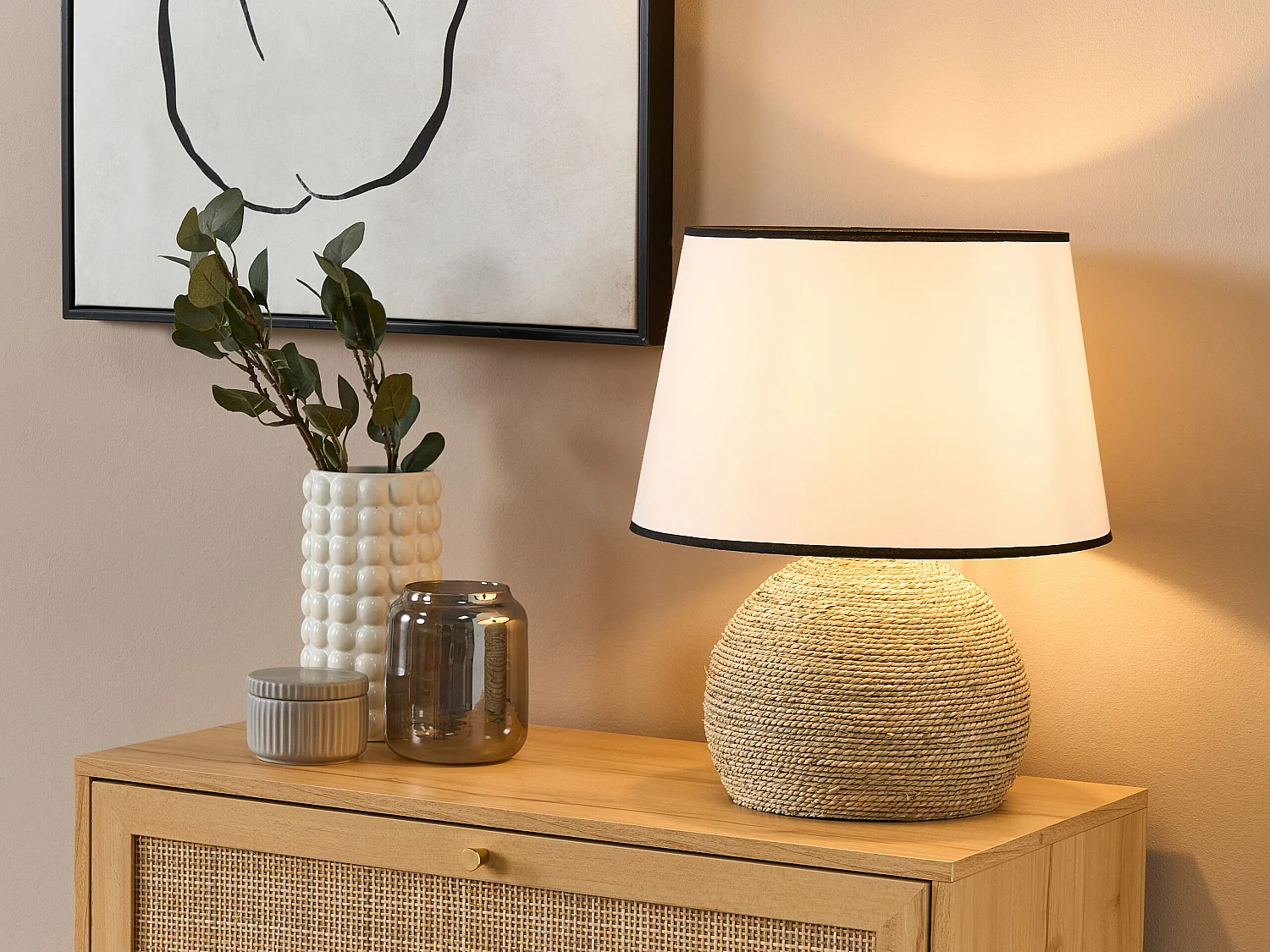 Lampe à poser GROWEE Osier Naturel