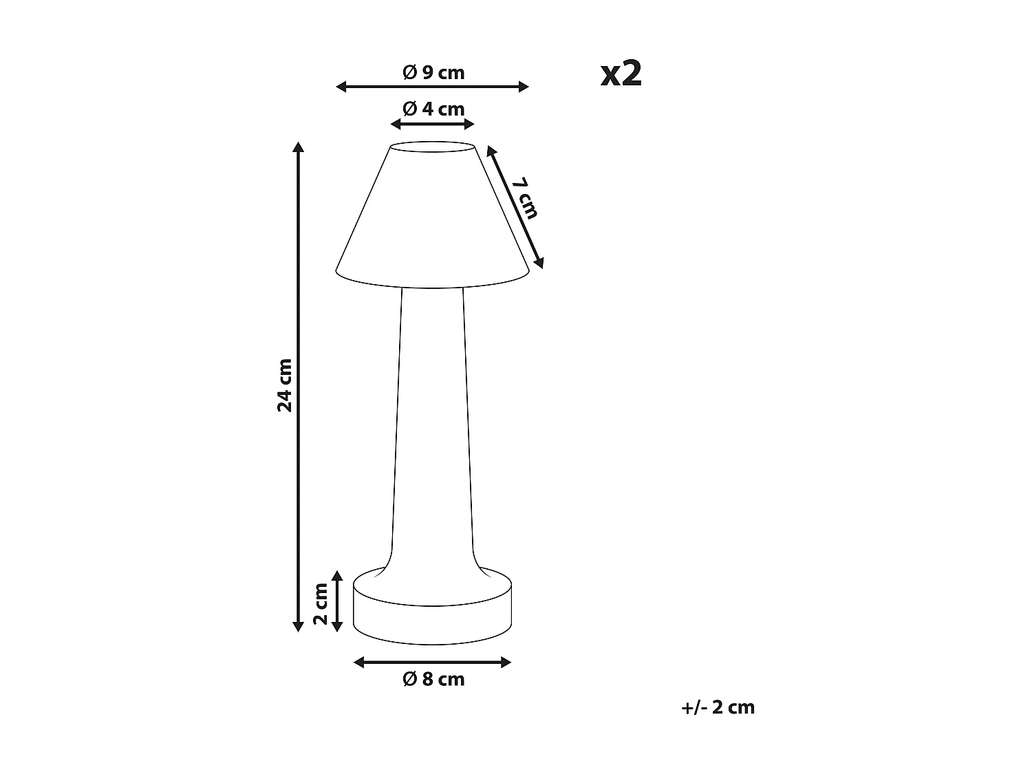 Set di 2 lampade da tavolo a LED senza fili JOANES con dimmer Metallo Nero