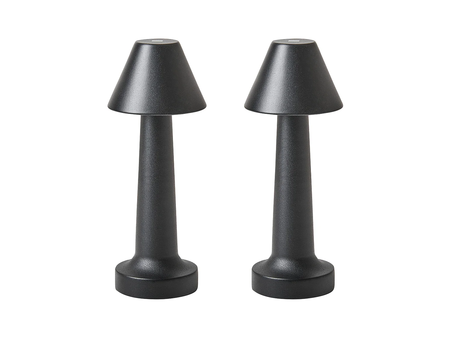 Conjunto de 2 lámparas LED inalámbricas de mesa JOANES con regulador de intensidad Metal Negro