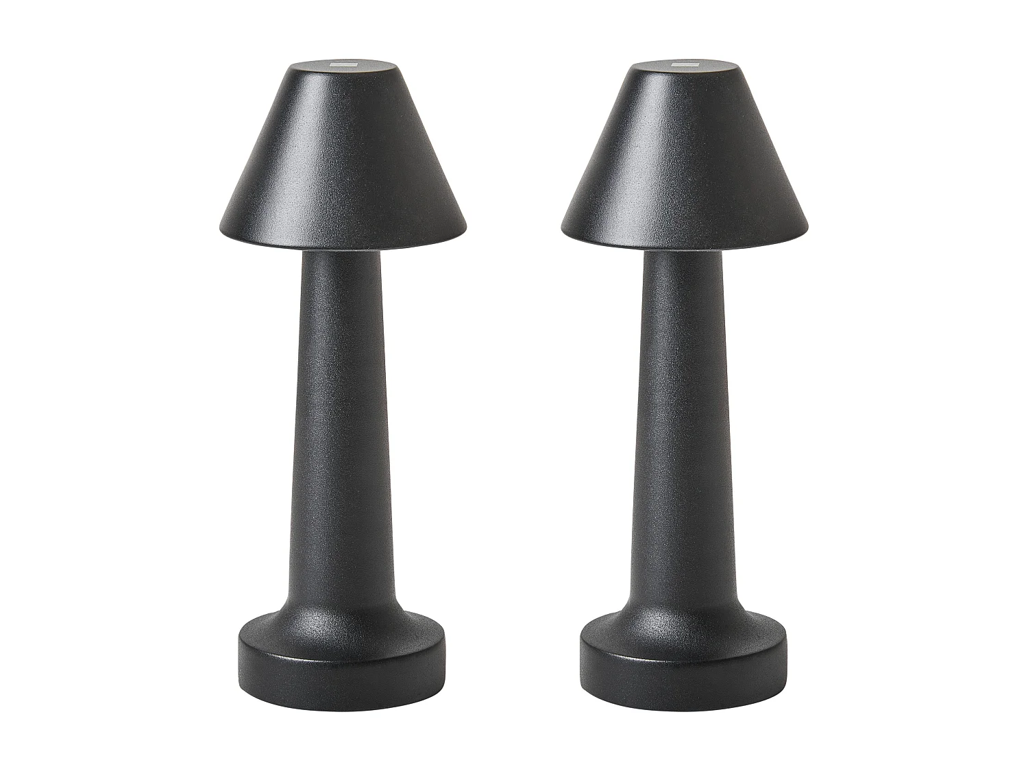 Conjunto de 2 lámparas LED inalámbricas de mesa JOANES con regulador de intensidad Metal Negro