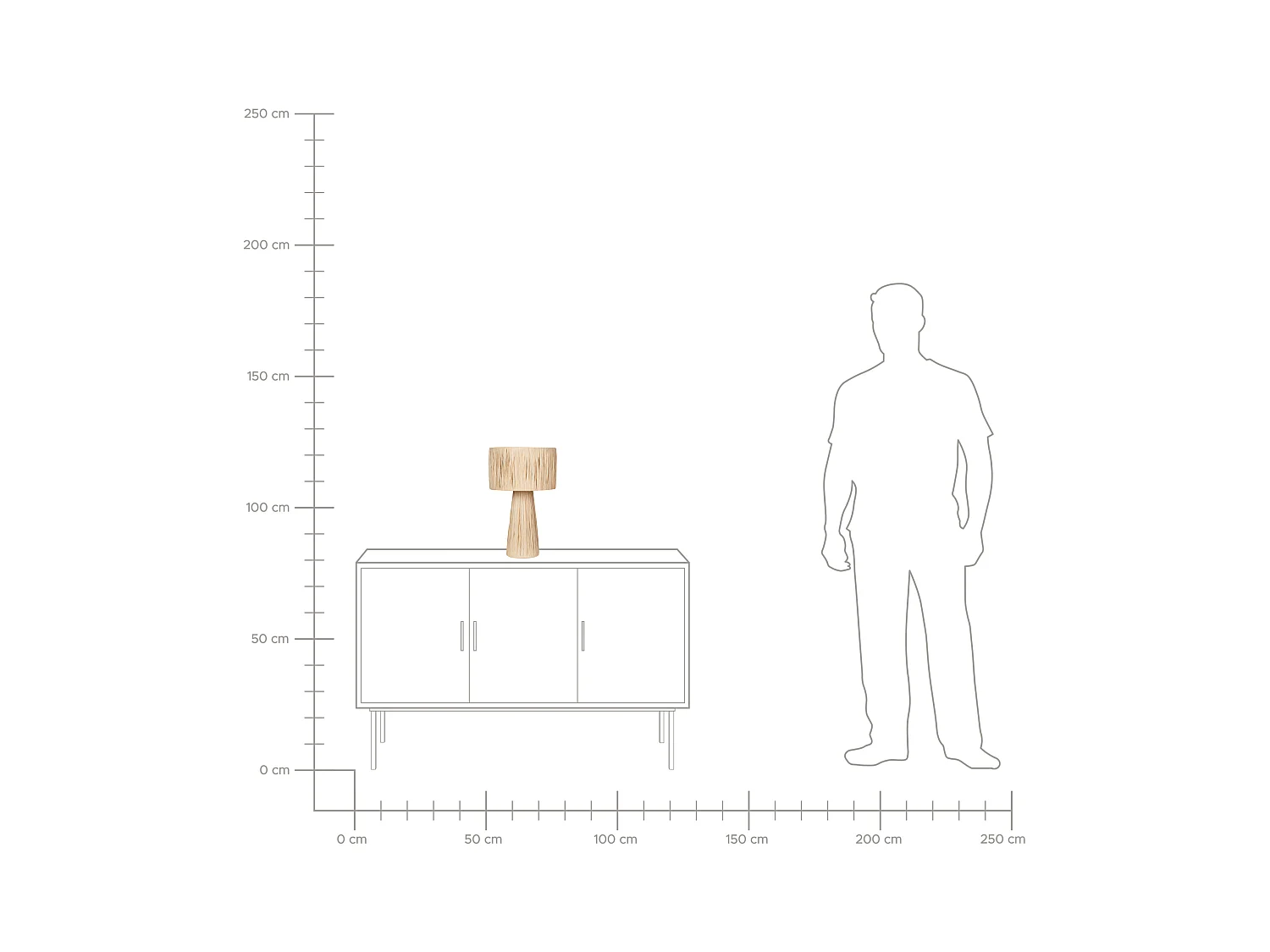 Lámpara de mesa WELMEL Mimbre Natural