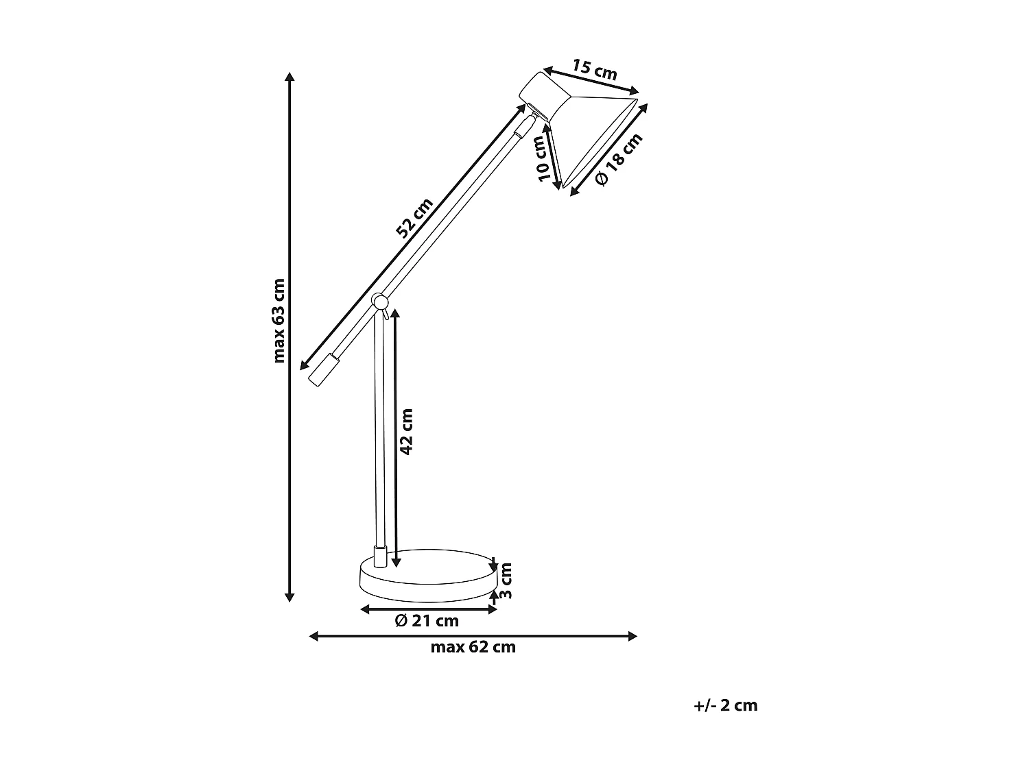 Schreibtischlampe PINKEEN Metall Schwarz