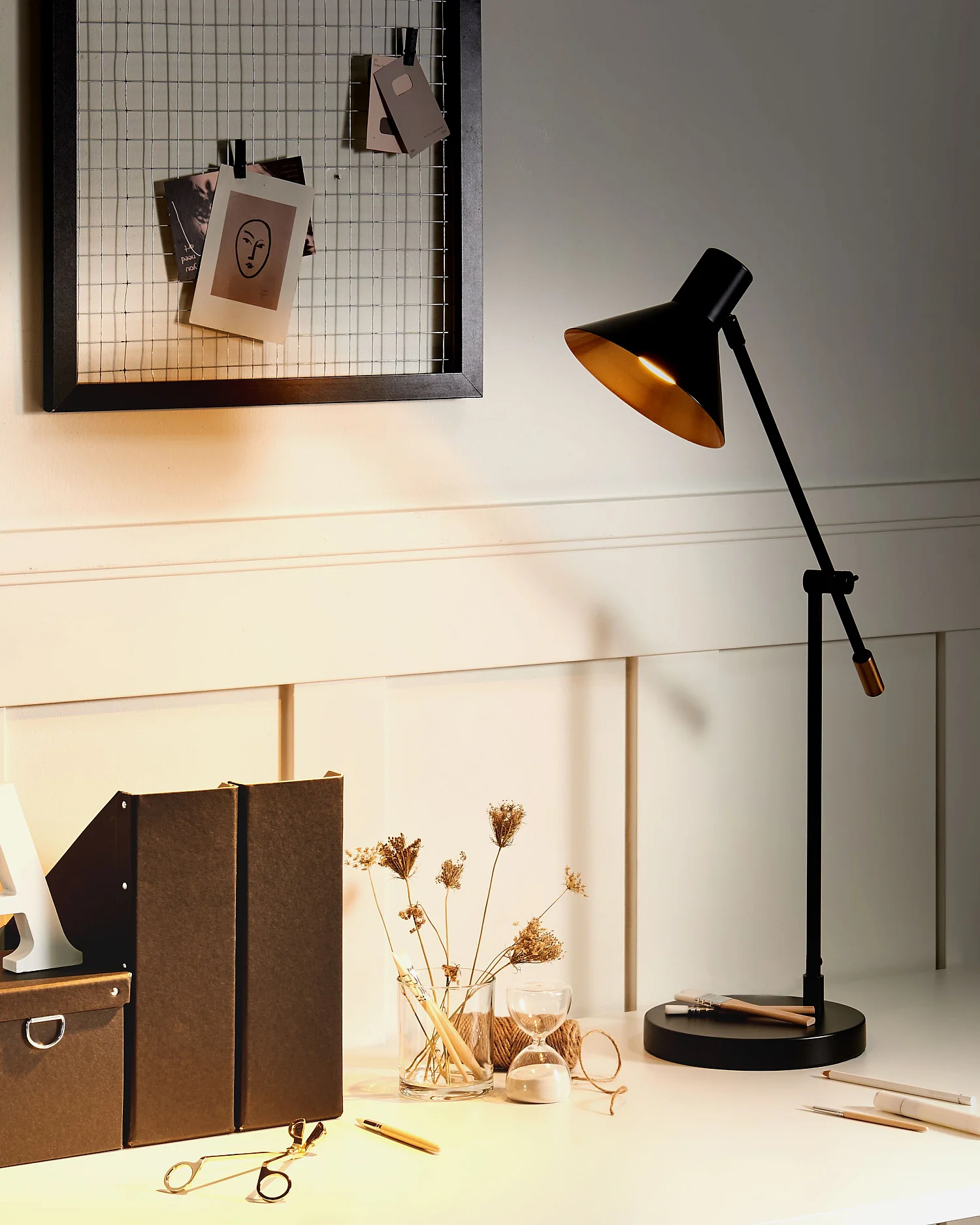 Lampe de bureau PINKEEN Métal Noir