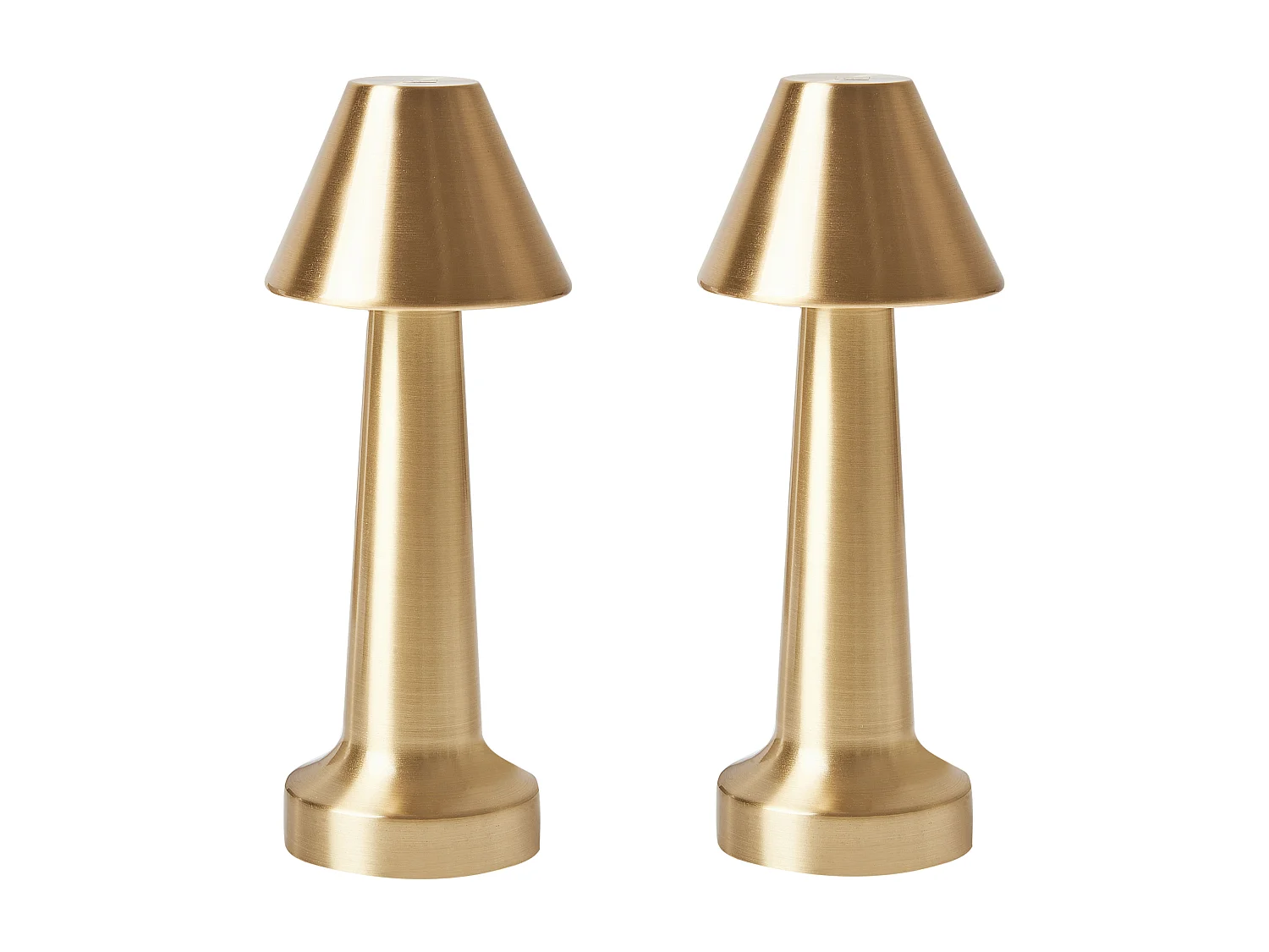 Tischlampen 2er Set Metall gold wiederaufladbar kabellos Touch Funktion Joanes
