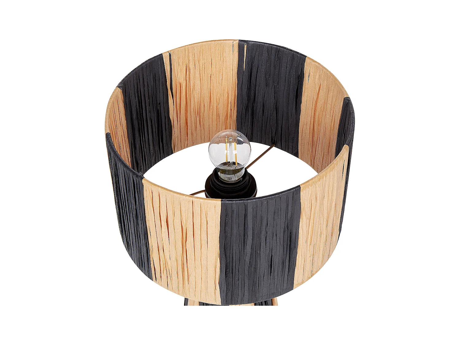 Lampe à poser WELMEL Osier Marron/noir