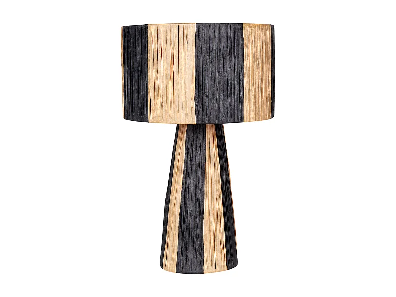 Lampada da tavolo WELMEL Vimini Marrone/ Nero