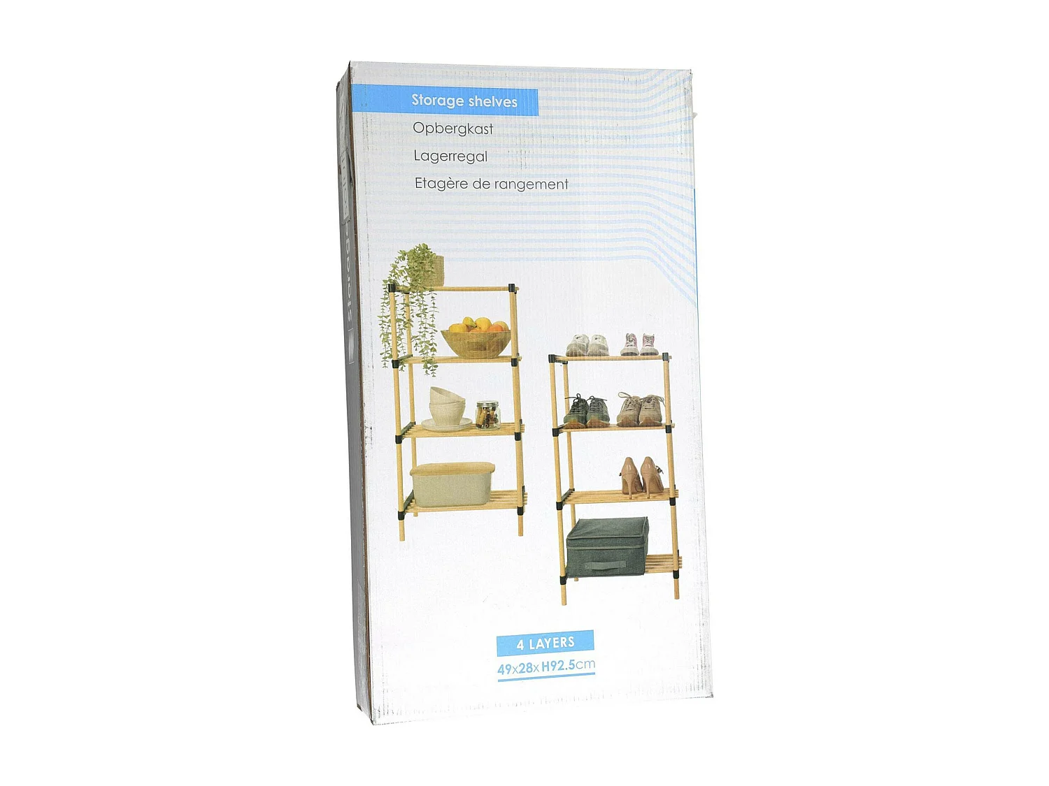 WELL HOME - Pack 2 Range-Chaussures 4 étagères bois et métal