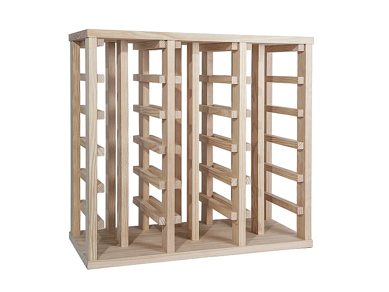 WELL HOME - Casier à bouteilles en bois de pin 36 étagères NON VERNI