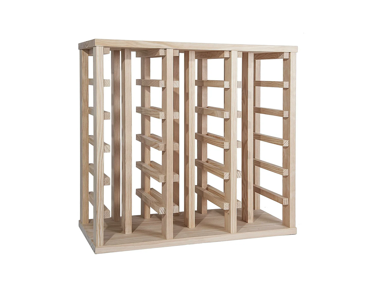 WELL HOME - Casier à bouteilles en bois de pin 36 étagères NON VERNI