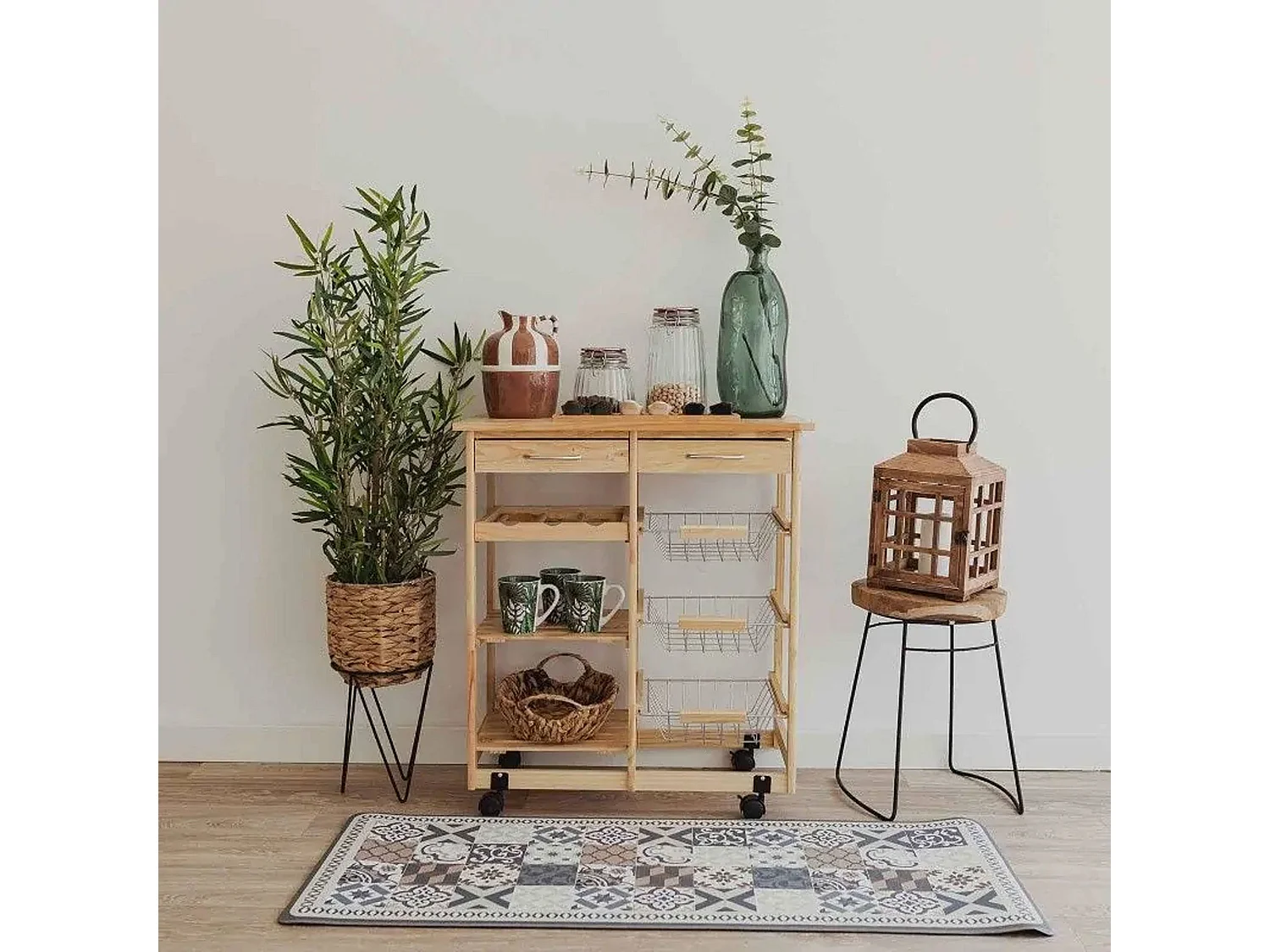 WELL HOME - Plante Bambou Artificielle en pot H.90cm