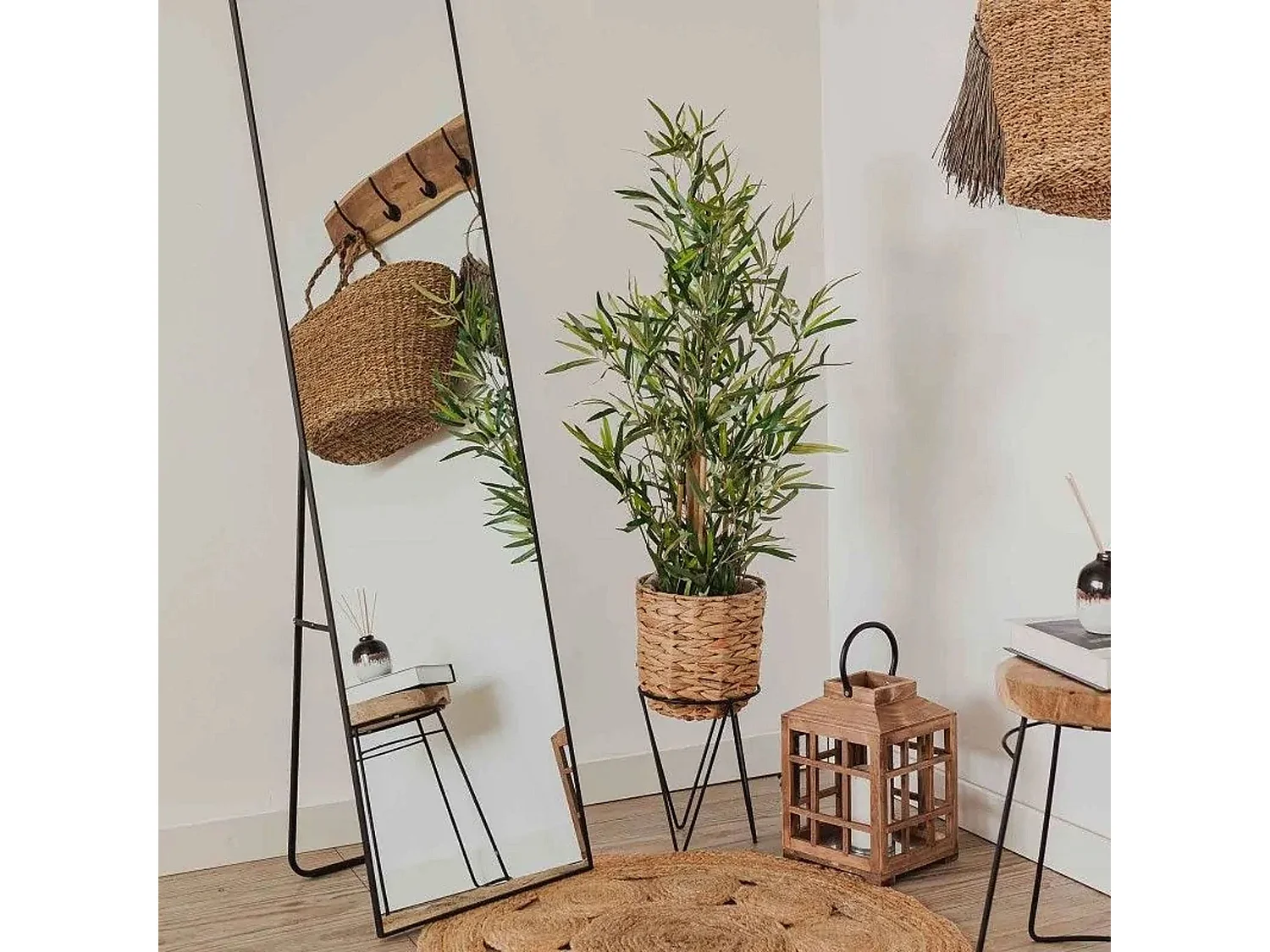 WELL HOME - Plante Bambou Artificielle en pot H.90cm