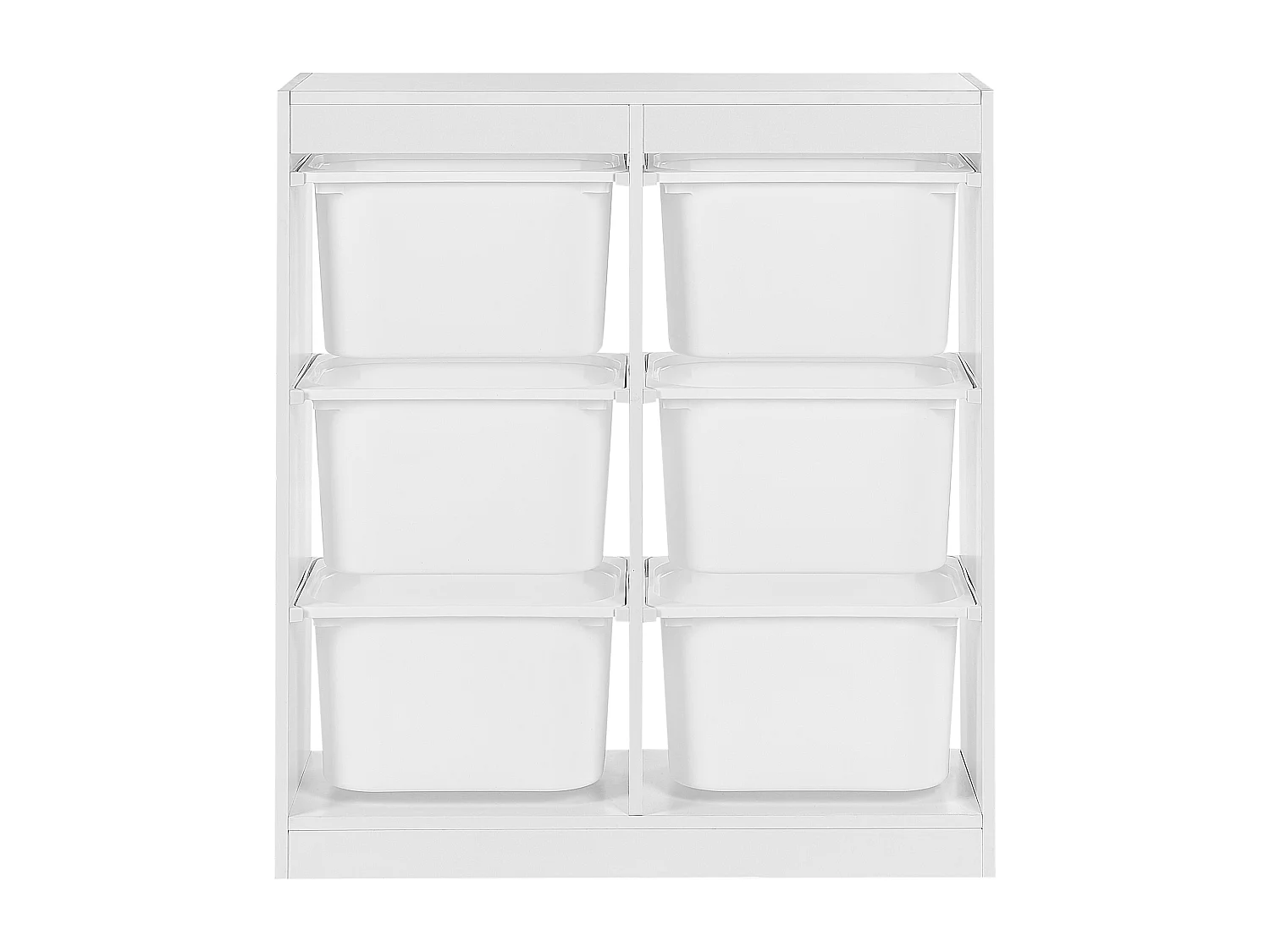 Regal mit 6 Aufbewahrungsboxen TOBIN Holzwerkstoff Weiss